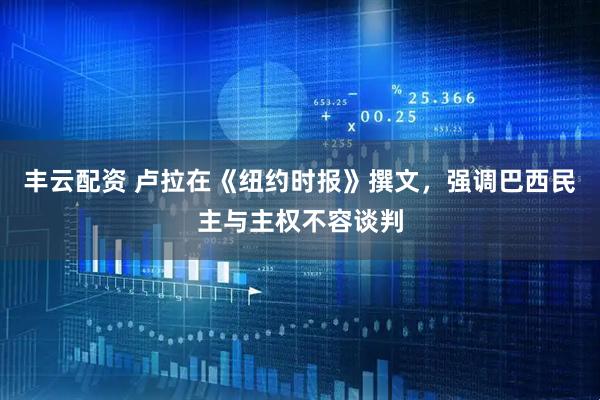 丰云配资 卢拉在《纽约时报》撰文，强调巴西民主与主权不容谈判