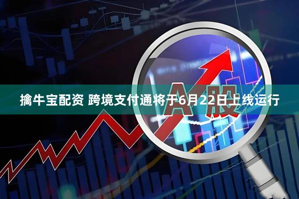 擒牛宝配资 跨境支付通将于6月22日上线运行